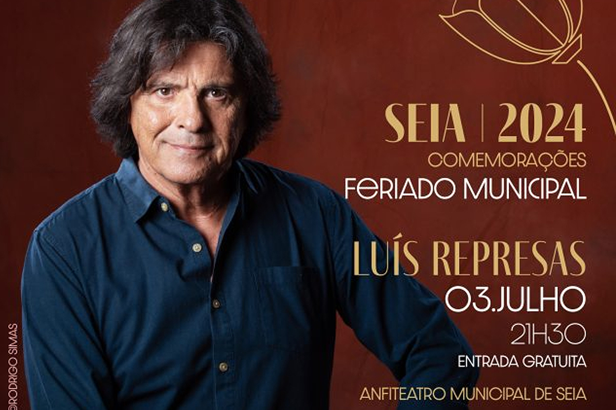 Luís Represas atua em Seia nesta 4ª feira dia 3 de Julho