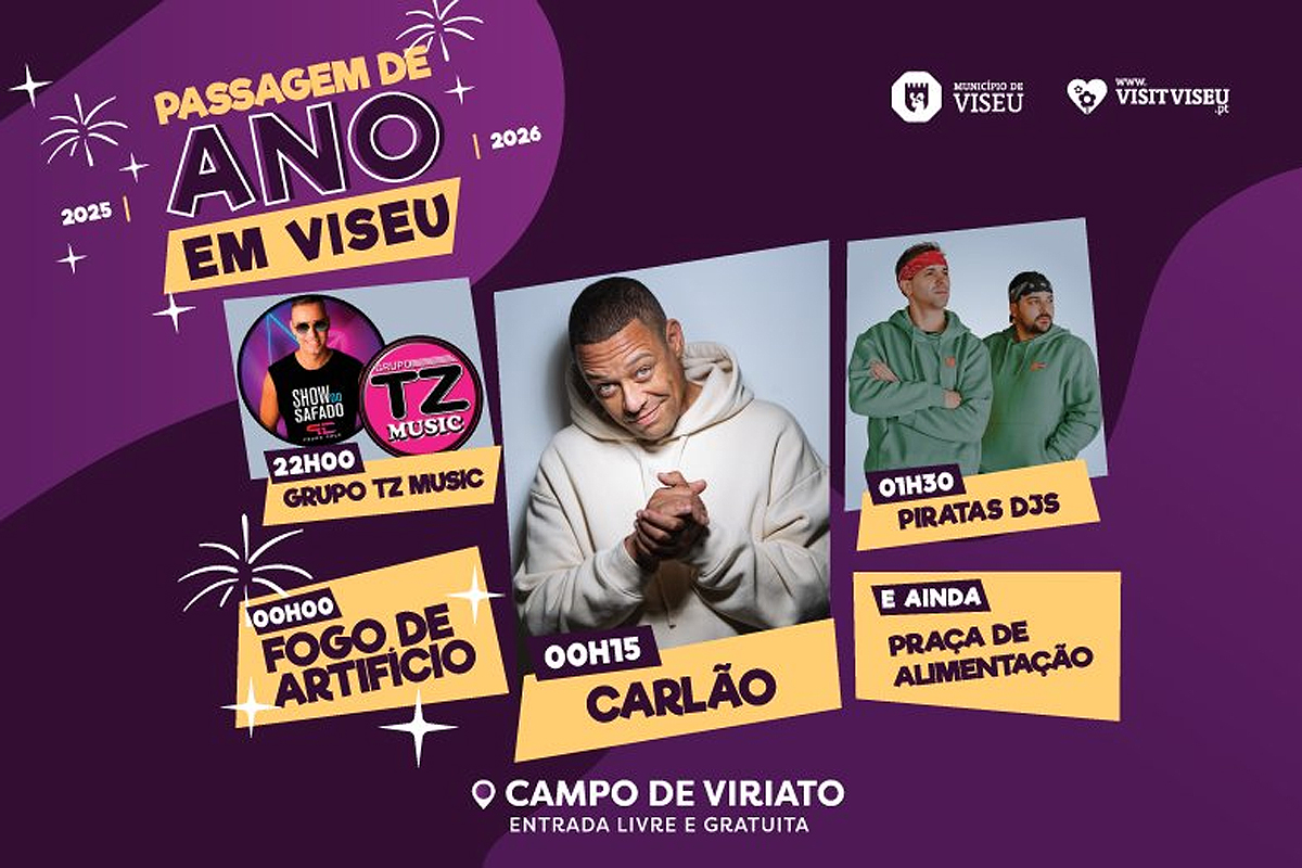 Viseu entra em 2026 ao som do ícone da música portuguesa Carlão